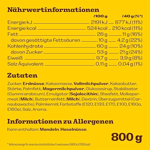 M&M’s Peanut Großpackung Schokolade, Schokolinsen mit Erdnusskern und bunter Zuckerhülle, 1 x 800g – Bild 6