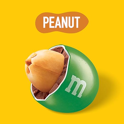 M&M's Peanut, Schokoladen Großpackung, 24 x 45g, Erdnussgeschmack Schokolinsen, Schokoladen Geschenk (1080g) – Bild 3