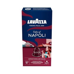Lavazza Tales Of Napoli, Reichhaltiges Espresso-Erlebnis mit Noten von Karamell und Kakao, 10 Kapseln, Nespresso kompatibel