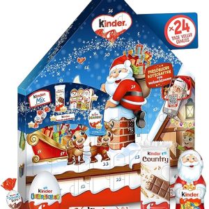 kinder Maxi Mix Adventskalender 2025 - 351g - 8 Hohlfiguren, 2 Überraschungseier & weitere Schokoladen-Spezialitäten - Geschenk im Häuschenformat zu Weihnachten & Adventszeit - Weihnachtskalender