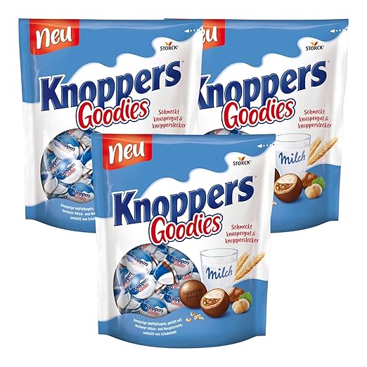 Knoppers Goodies Schoko Bons Knusprige Waffelkugel 23 stk. 180g (3er Pack)