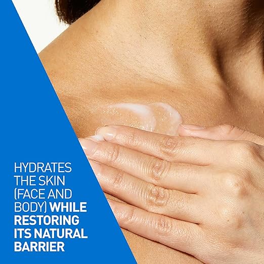 CeraVe Körperlotion mit Pumpspender, Für trockene bis sehr trockene Haut, Feuchtigkeitscreme Hyaluron und 3 essenziellen Ceramiden, Geeignet bei Neurodermitis, 236 ml – Bild 5